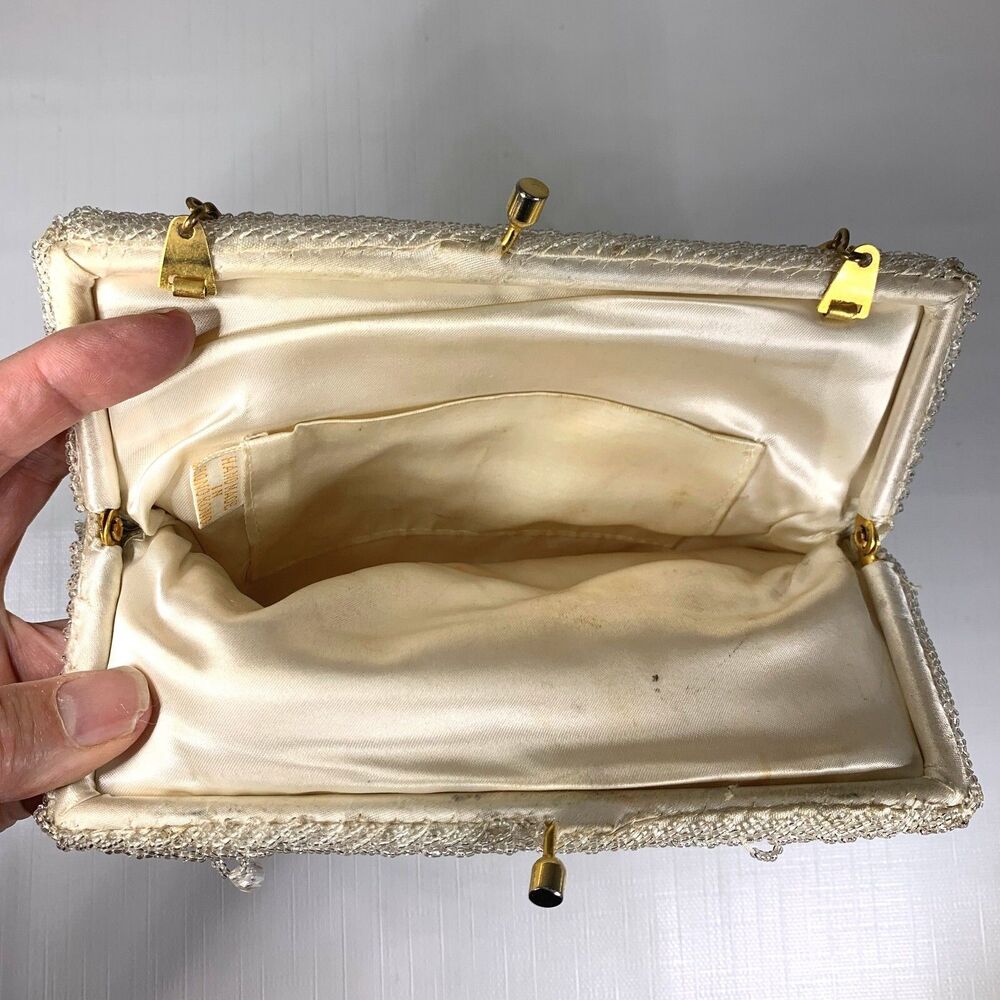 1950s Beaded Clutch Evening Bag Hong Kong Vintage Sequins Formal Cocktail - Picture 7 of 9